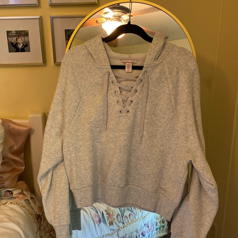 Victorias Secret cotton fleece lace up hoodie
